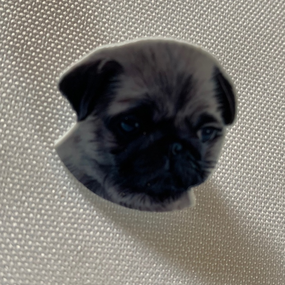 NWT. Handmade Small Pin Brooch of a Pug Face!  He’s so adorable!